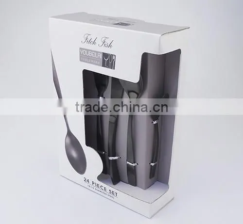 high quality gold plated flatware cultery set 6362