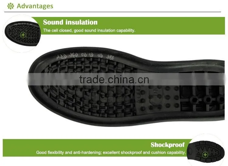 Black color flexible working labour rubber outsoles