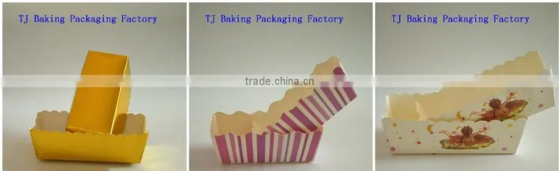Rectangle Cake Cup Paper PE Coated Baking Cupcake Cup