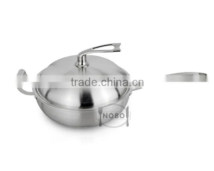 High Quality 3 Layers Stainless Steel 304 Non-stick Frying Pan with Lid