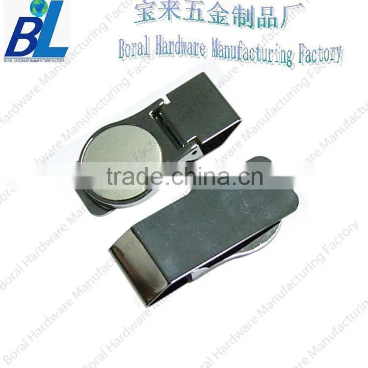 Custom metal hinged money clip with folded