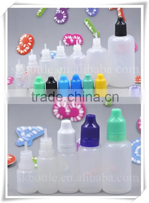 5ml 10ml clear PET plastic e liquid bottle with childproof lid