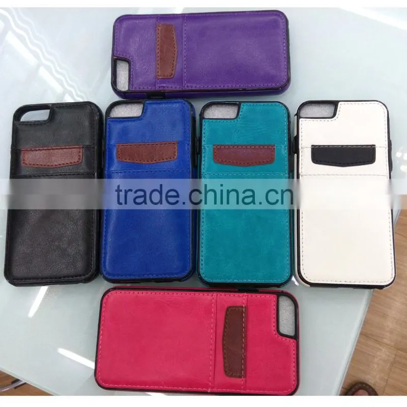 Hybrid PU Leather TPU Mobile Phone Case For Apple Iphone 6 6s Plus