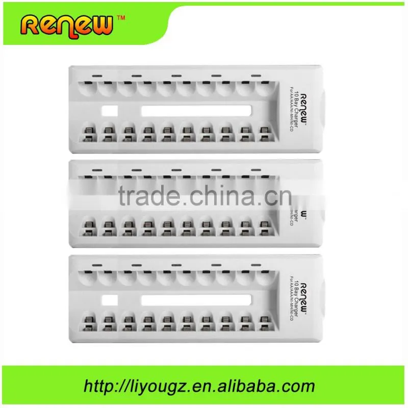 New!!! 10 Bay/Slot AA AAA Ni-MH Ni-Cd Quick Charger Smart Battery Charger for Rechargeable Batteries