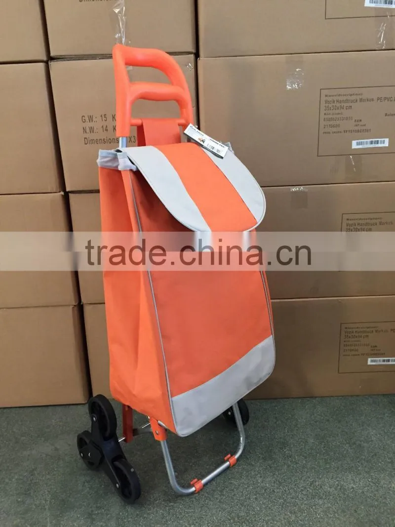 Three wheels climbing stairs folding shopping trolley cart bag