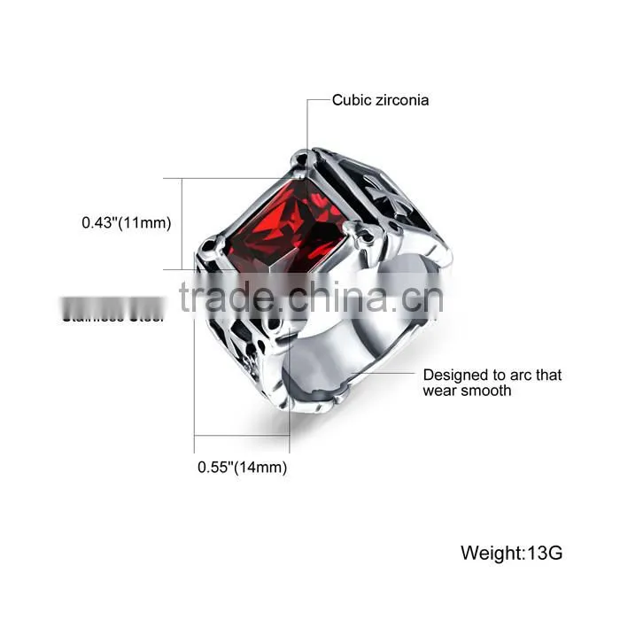 zircon jewelry for men popular 2016 stainless steel middle finger ring