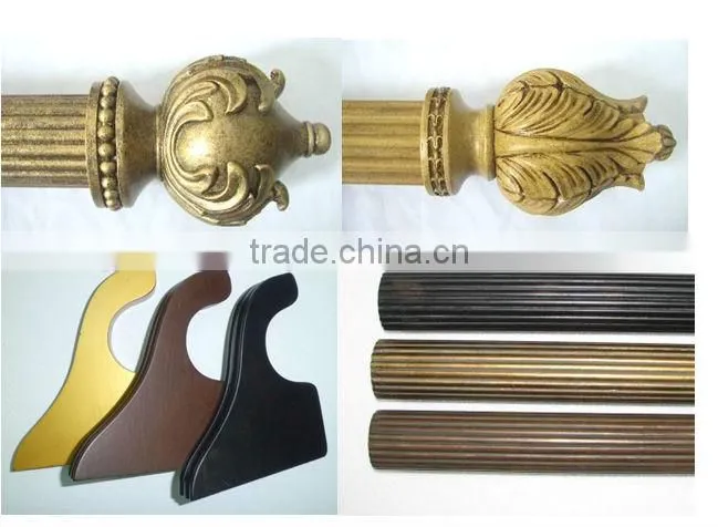 2.5" (63mm) Wooden Drapery Rods Finials Wood Curtain Poles Finials