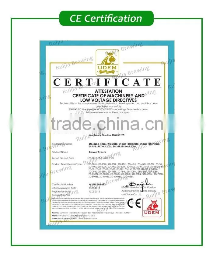 3000L 4000L New technology 3 Vessels Beer Producing equipment