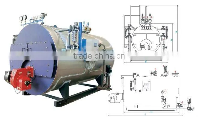 2 ton industrial horizontal muti-fuel steam boiler
