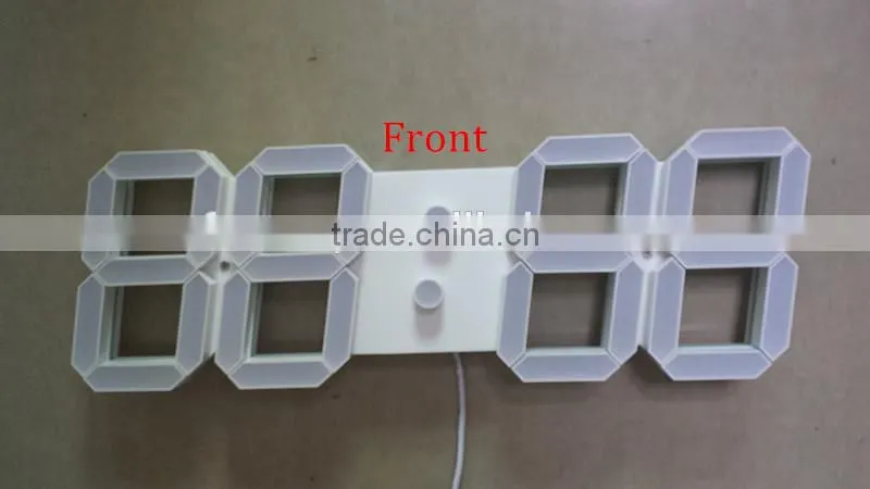 remote white/blue 3D led digital wall clock