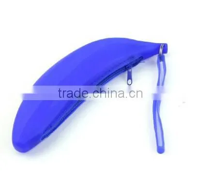 banana shaped portable zipper pencil bag