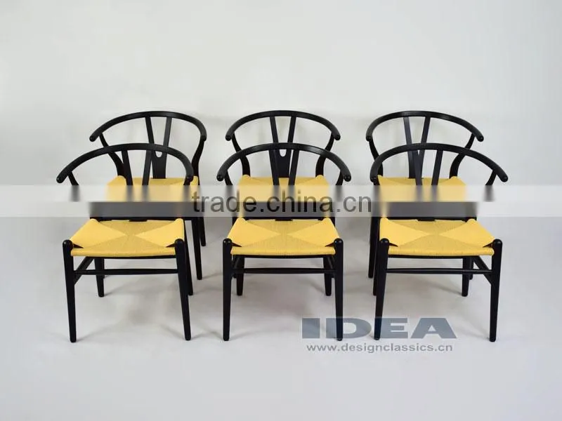 Replica Hans Wegner Y Chair - Beech Solid Wood in Black Color
