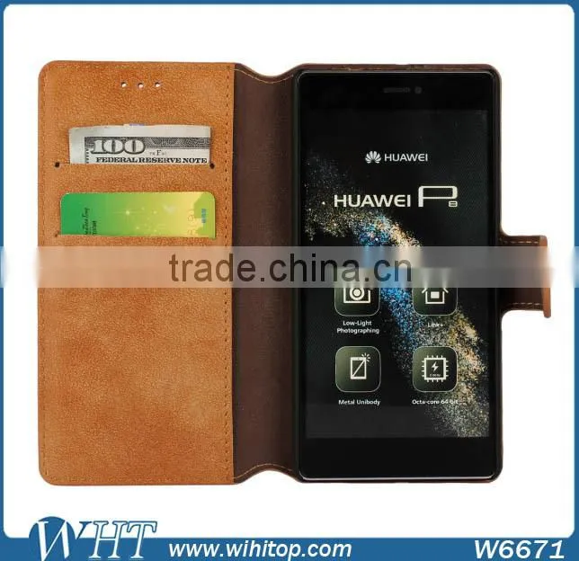 2015 Matte Retro Leather Case for Huawei P8 with Business Card Slot