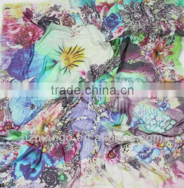 2016 Latest Fashionable Woman 100% Modal Digital printing Infinity scarf