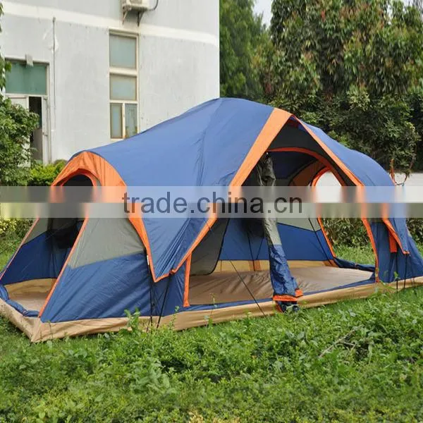 New Style 4 Door Big Family Double Layer 4 Person Fiberglass Automatic GardenTent