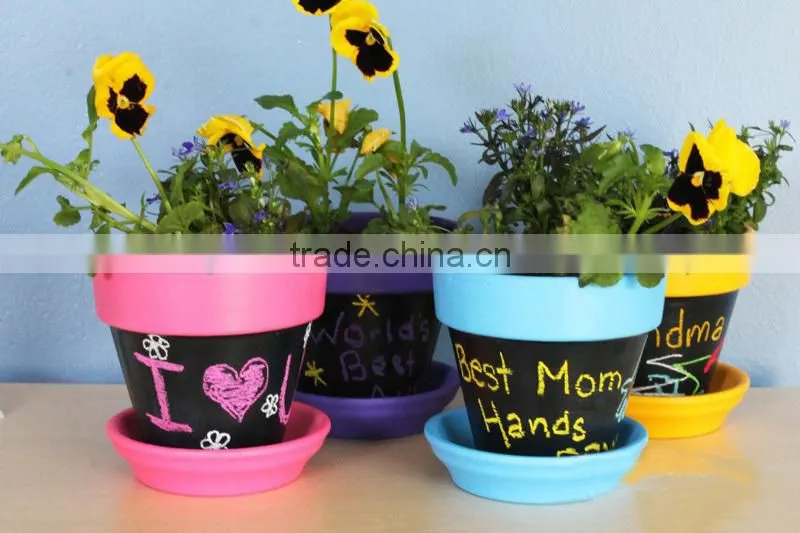 Dia 4'' chalkboard flower pot, paintable flower pot
