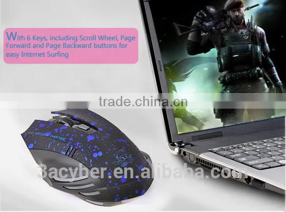 New 1600 DPI 6 Buttons 2.4Ghz Gaming Wireless Mouse For PC Laptop