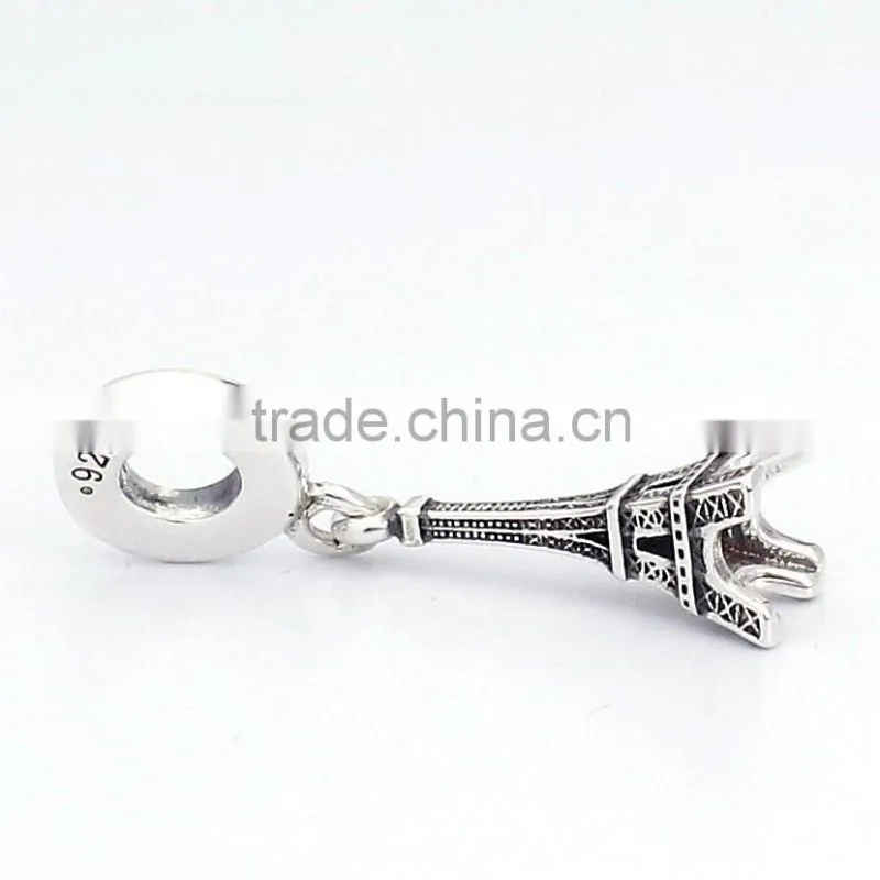 Eiffel charm bracelet plated in 925 Sterling silver charm wholesale