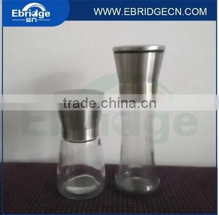 colored grinder lid glass spice grinder salt mills ceramic material grinder