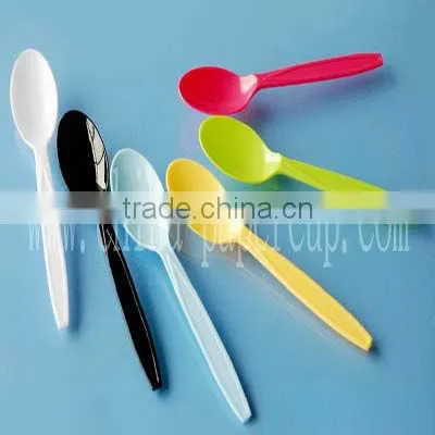 disposable ice cream bowl and colored plastic ice cream scoop spoon set
