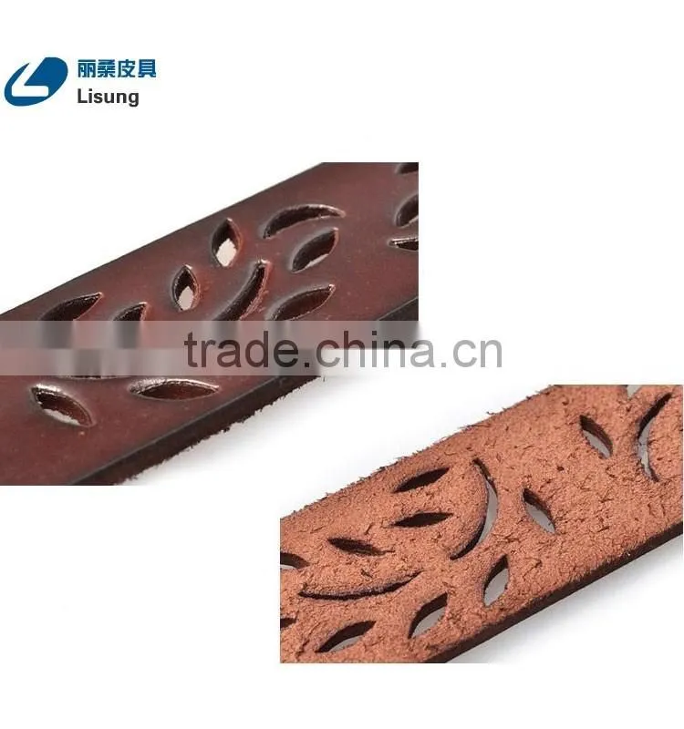 Mens Strong Hollow Out Mexican Genuine Leather Belts