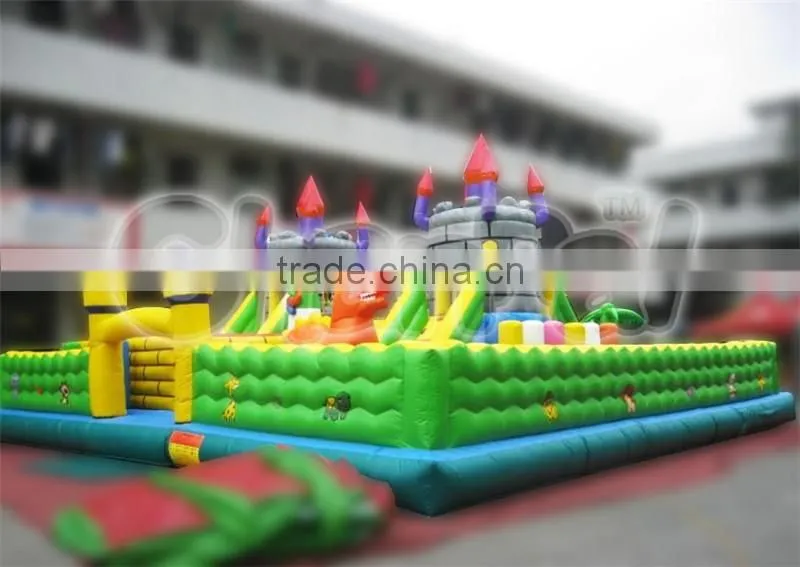 Hot sale kids inflatable spider park/dinosoucer castle/amusement park