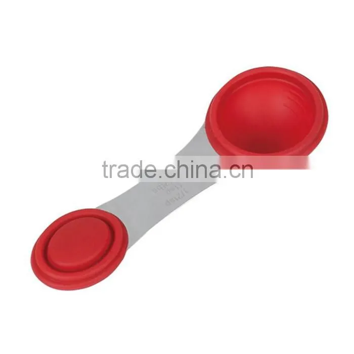 Collapsible Silicone Measuring Spoons100% Food Grade silicone measuring spoon,Folding Kitchen Utensils silicone measuring spoon
