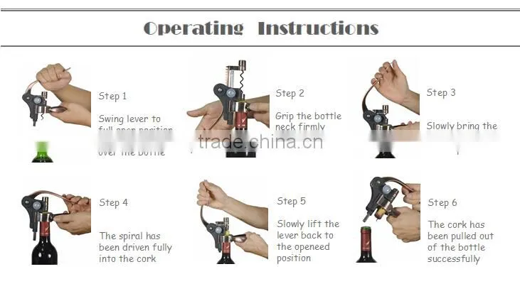 Nice Quality Effortless Quick Pulling Wine Cork Opener Gift Kit Corkscrew With Abs