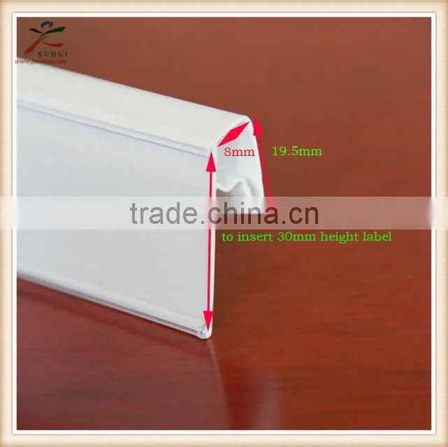 Extruded PVC White/ Clear Plastic Strip Label Holder for In-store Display