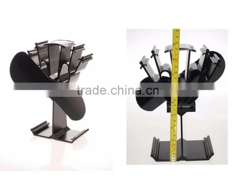 Voda 2 Blade Heat Eco Stove Fan Log Burner Fire Fan Wood Burning Black