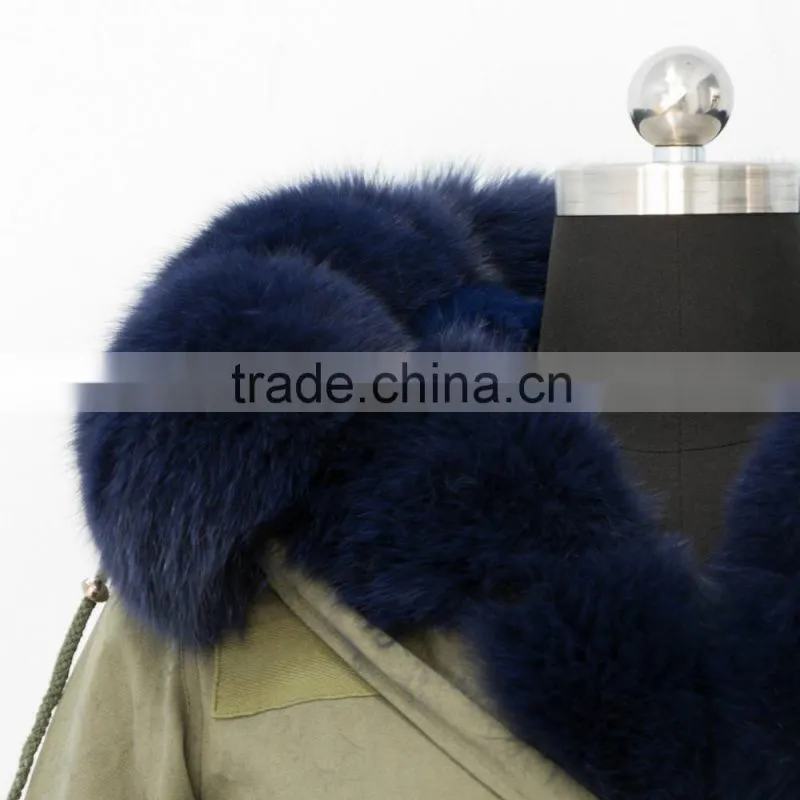 Made in China fashionable military parka jacket with real fox fur hood trim