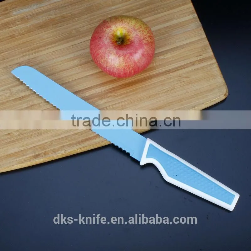 KP1401B 8 inch New Designed Bread knife with Non-stick Color Coating Colored Kitchen Knife