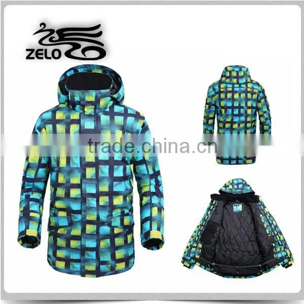 Men printed snowboard warm skiing jacket