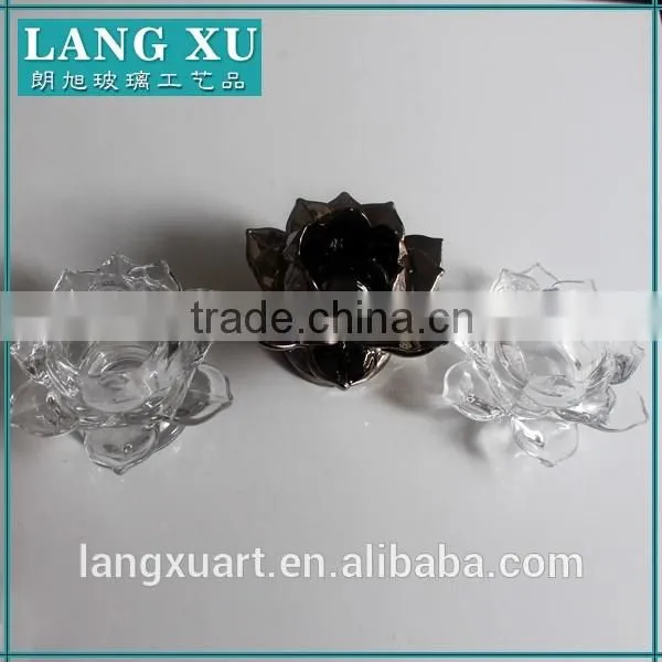 Home decor Gift lotus flower tealight glass candle holder