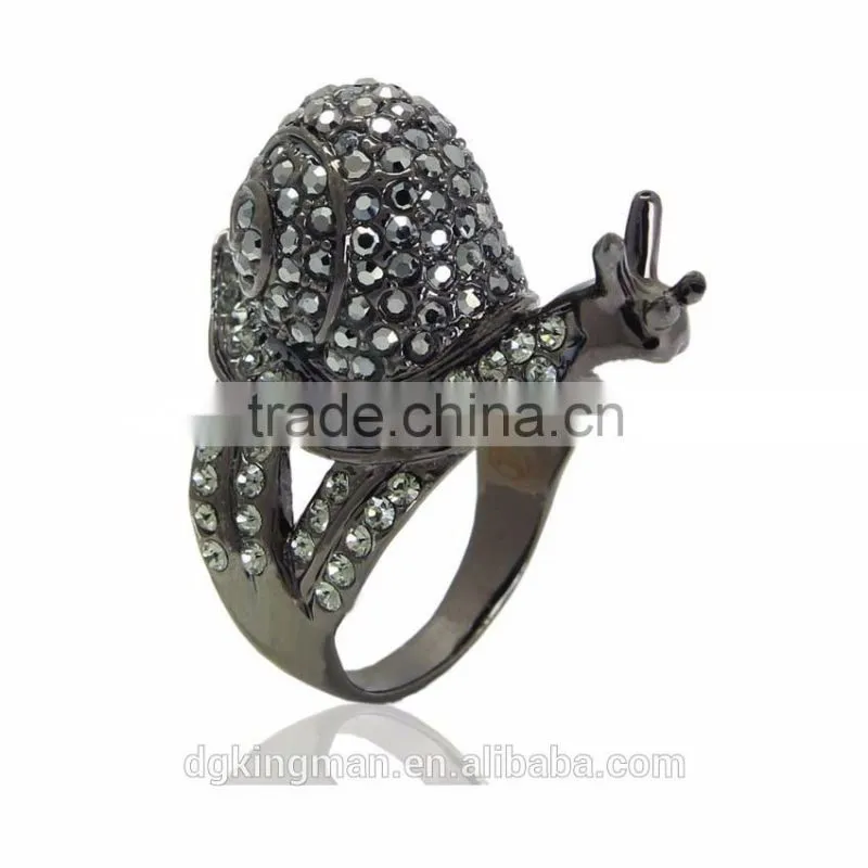 Creative jewelry design Kingman snail crystal finger rings