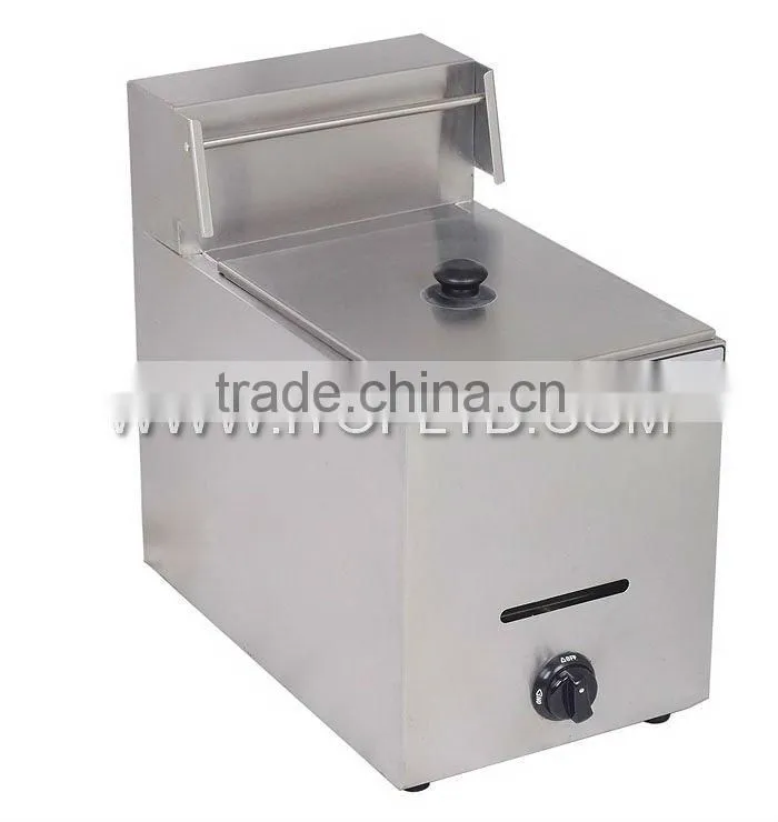 1-Tank 1-basket natural gas chip deep fryer oil filter machine