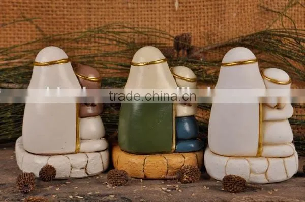 Resin nativity set candlestick