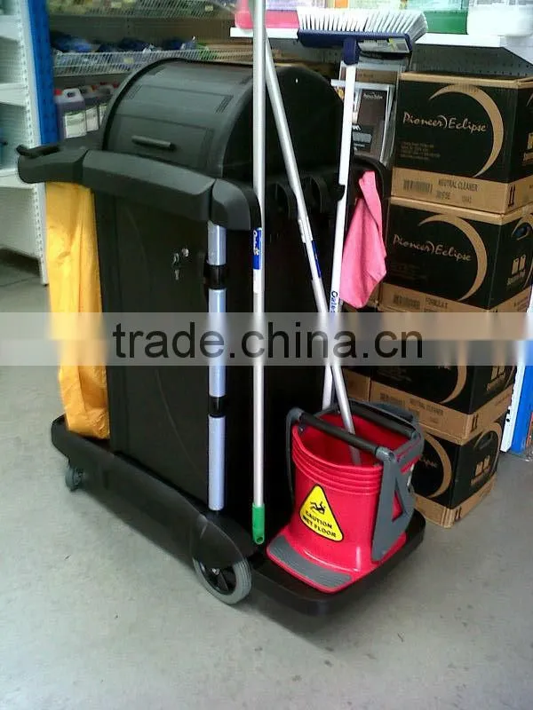 ESD Commercial Janitor's Plastic Cleaning Cart With Cover