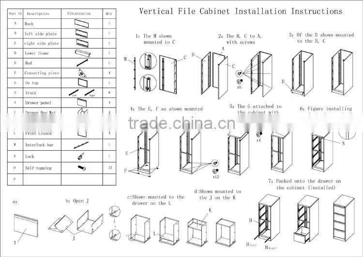Office filing system white metal file cabinet