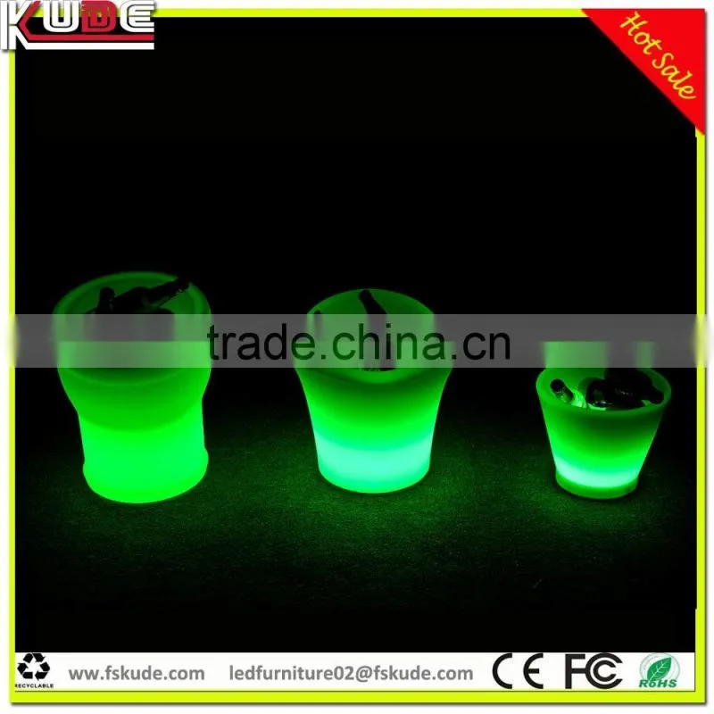 Unique LED plastic wine ice bucket with rechargeable battery working