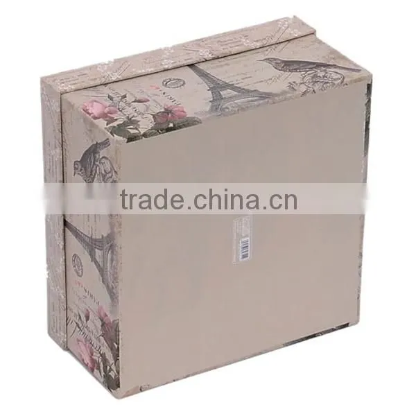 Antique Paris Tower And Flower Paper Gift Box
