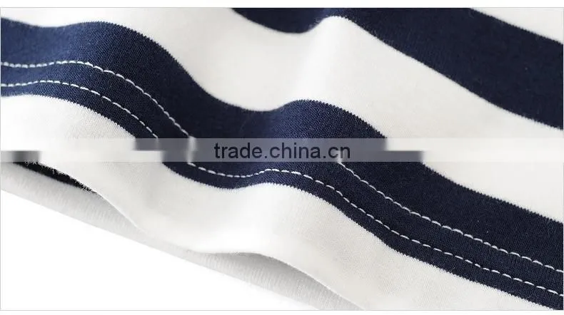 wholesale clothing high quality 100%cotton o neck stripes tshirts bulk with Chian clothes factory