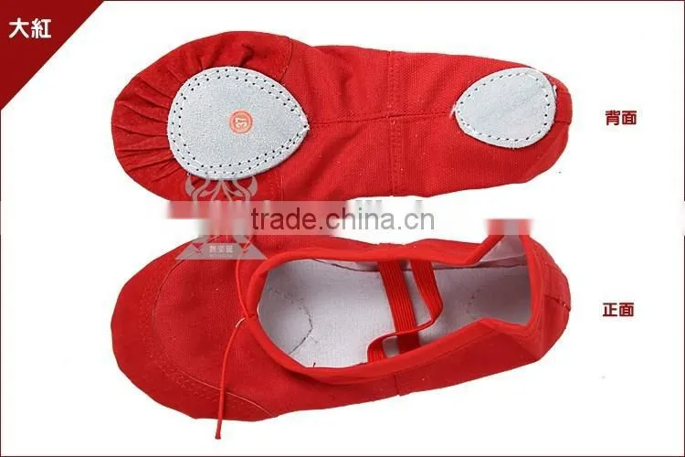 red canvas belly dance shoes