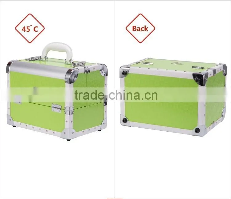 Leather Handle Professional Makeup Case PVC material multilayer