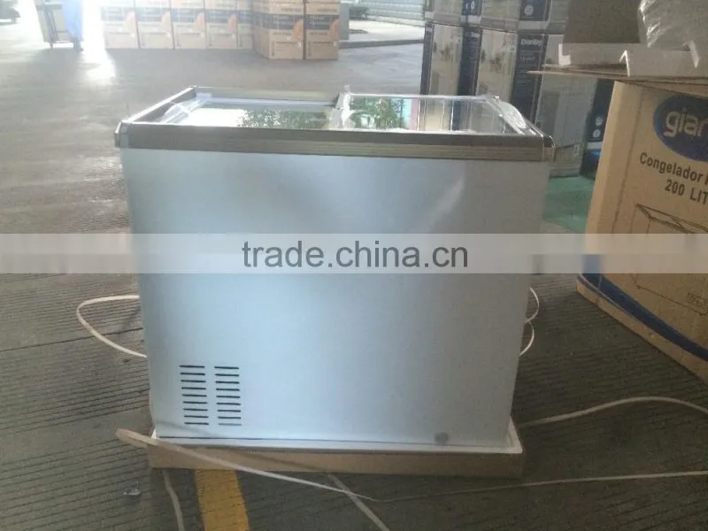 Top loading freezer flat glass oem freezer made in china wholesales