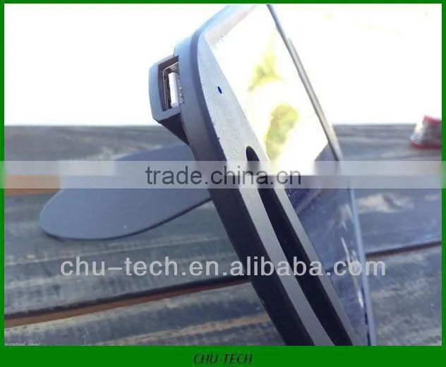 5V 500mA Li-ion Polymer Solar Power Charger w/ Stand - Black