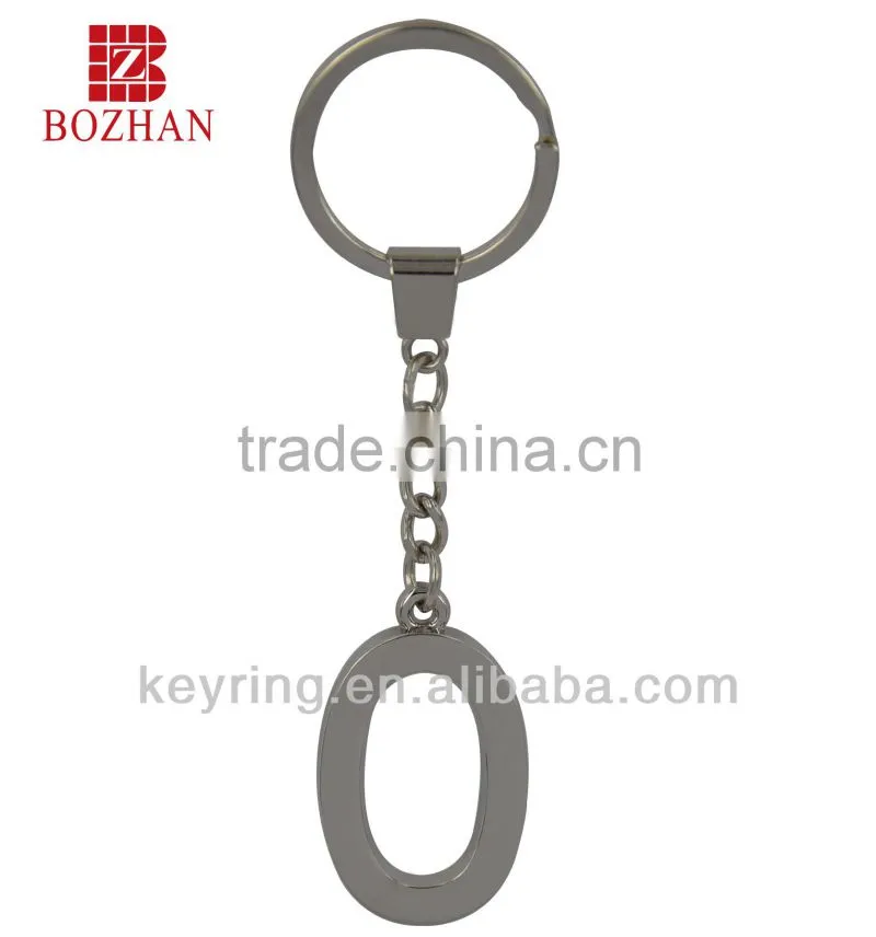 Alphabet shaped metal keychain, various sizes and colors are available