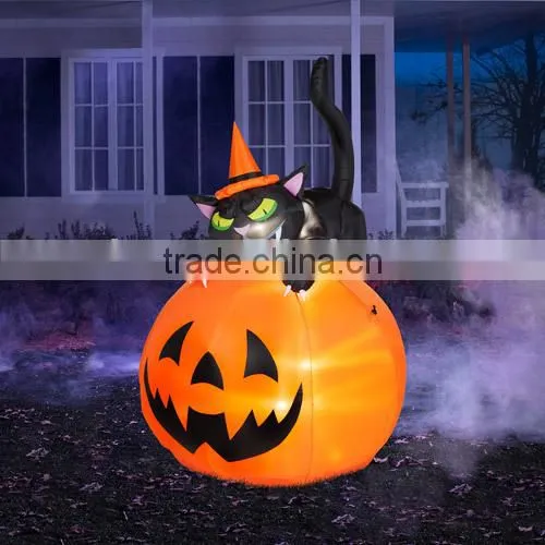 Halloween Decoration pumpkin, scary cartoon inflatable pumpkin with Led