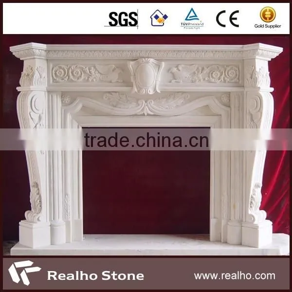 white carrara marble fireplace for home decoration