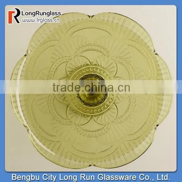 LongRun Top Selling GreenGlass Marcella Cake Stands Special Design Glassware with OEM Design